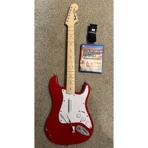 Rock Band 4 Red Guitar Bundle for PlayStation 4 Rockband W Game Tested PS4